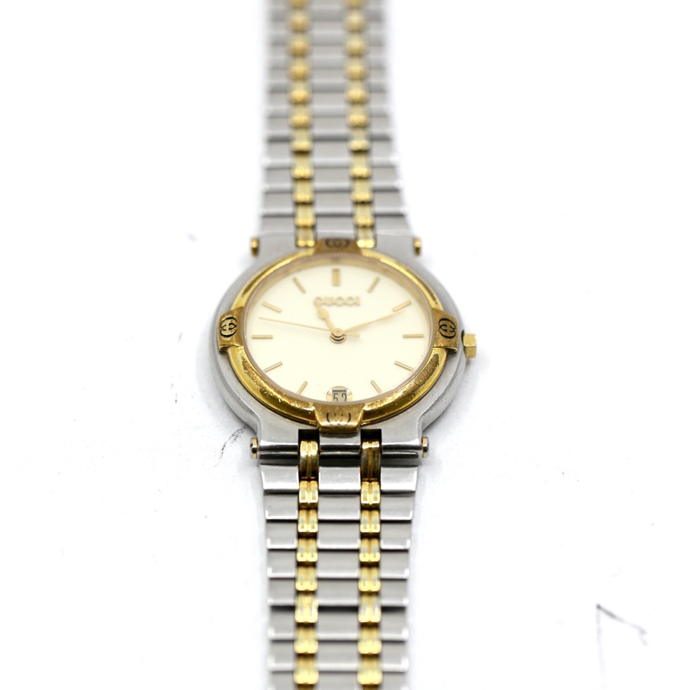 Gucci Two Tone White Face Vintage Watch - Picture 8 of 10